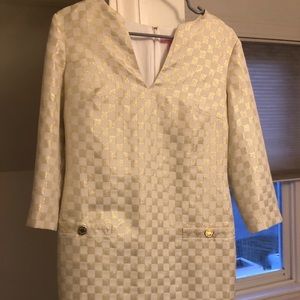 Lilly Pulitzer, Mclane Gold Checked Shift dress